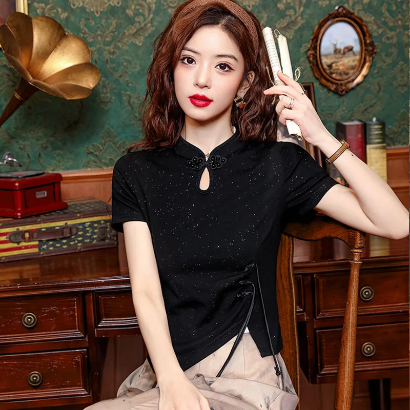 OURUOKE T Shirts Women's-9
