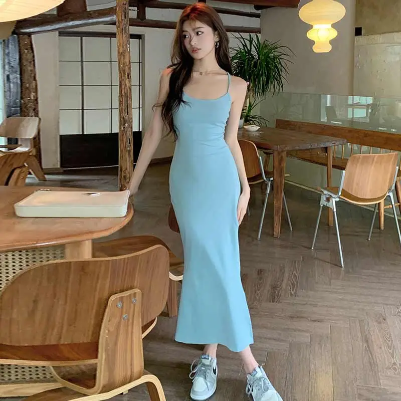 OURUOKE Slip Dresses Women's-2