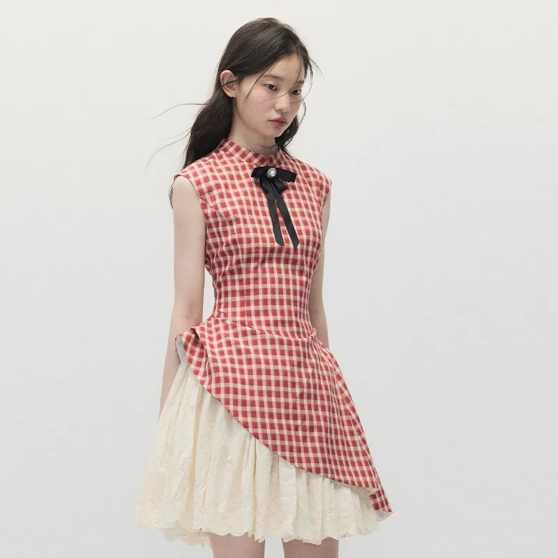 OURUOKE Sleeveless Dress Women's Red-6