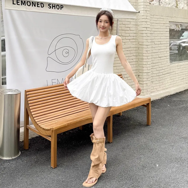 OURUOKE Sleeveless Dress Women's-2