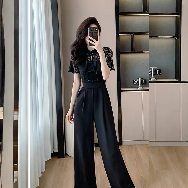 OURUOKE Skirt Set Women's Black-3