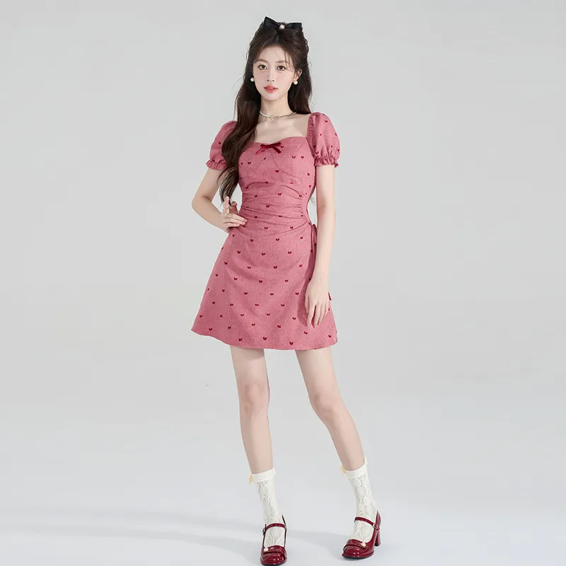 OURUOKE Short Sleeved Dress Women's-3