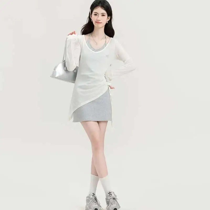 OURUOKE Two Piece Skirt Sets Women's-3