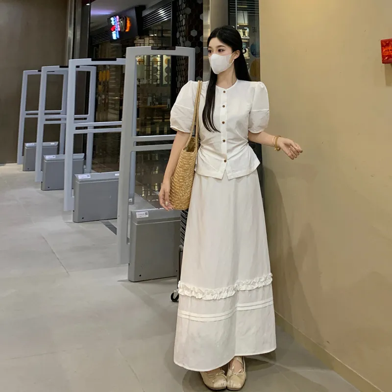 OURUOKE Two Piece Skirt Sets Women's-3