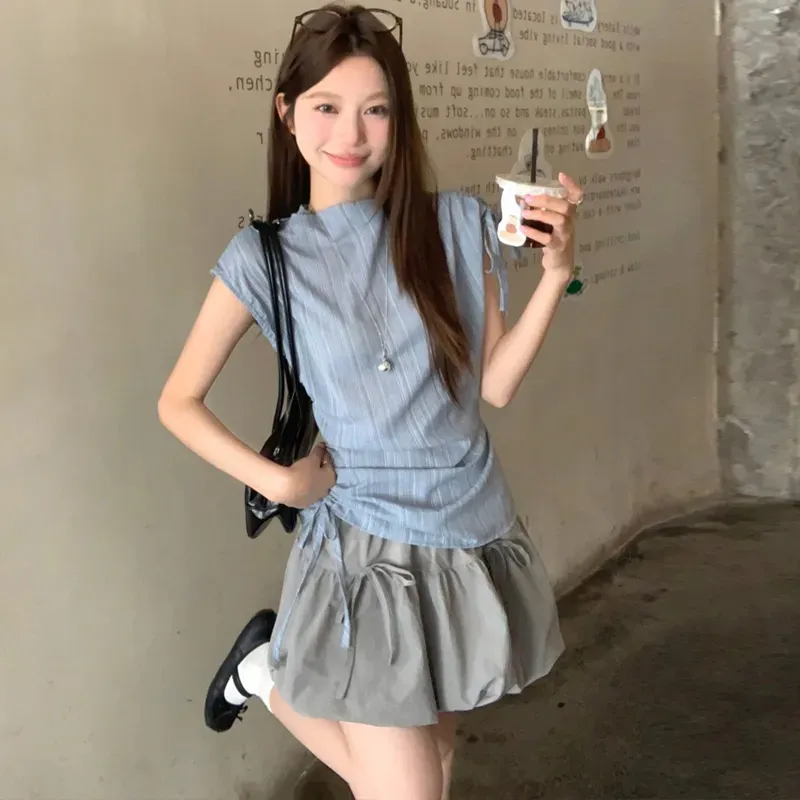 OURUOKE Two Piece Skirt Sets Women's-5