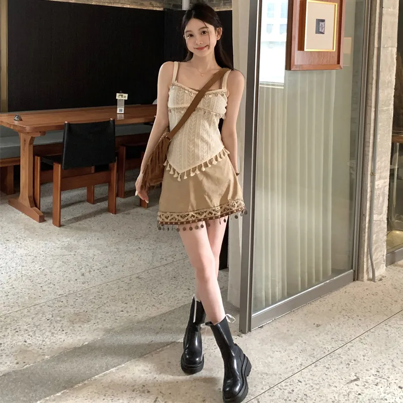 OURUOKE Two Piece Skirt Sets Women's-5