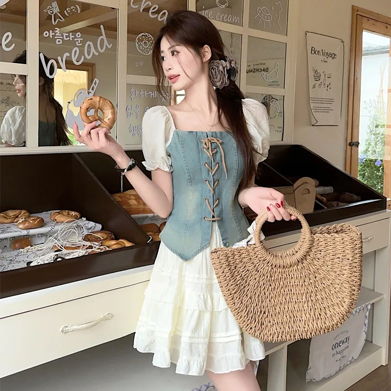 OURUOKE Two Piece Skirt Sets Women's Image Color Shopping Bag-5