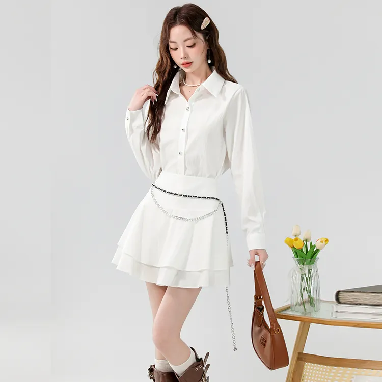 OURUOKE Two Piece Skirt Sets Women's-3