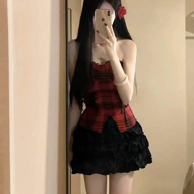 OURUOKE Two Piece Skirt Sets Women's-3