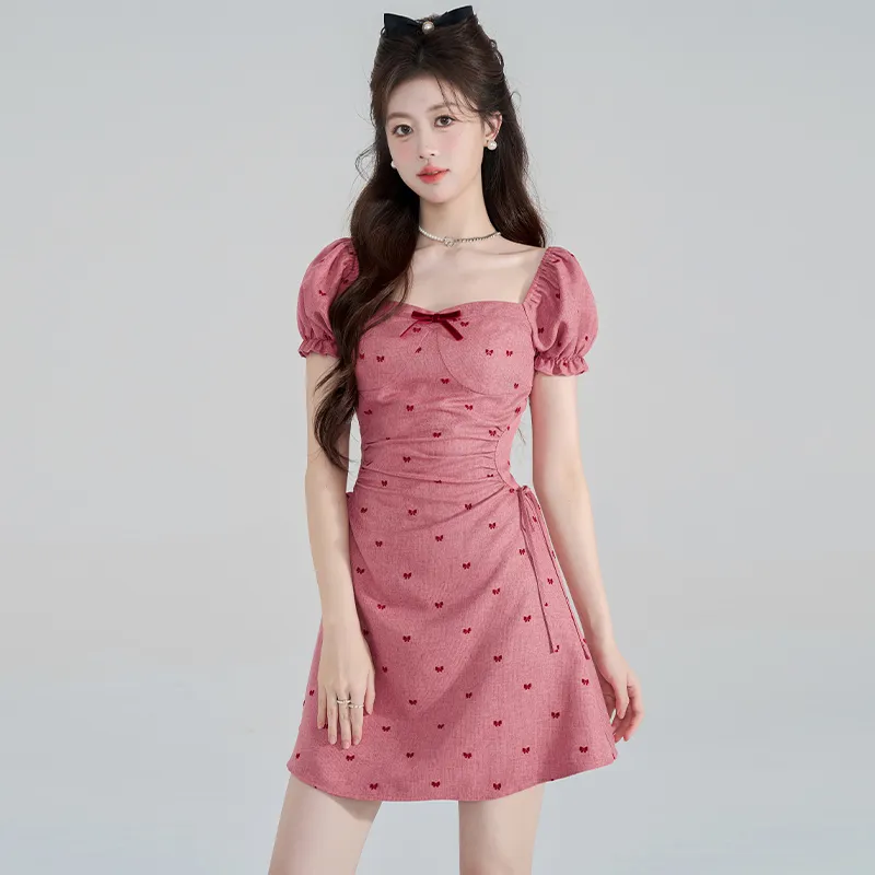 OURUOKE Short Sleeved Dress Women's-2