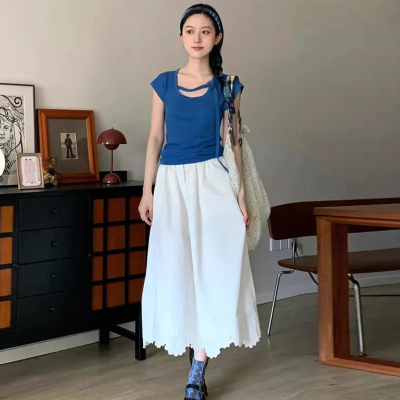 OURUOKE Two Piece Skirt Sets Women's-3