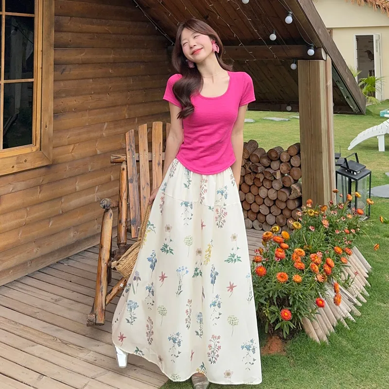 OURUOKE Two Piece Skirt Sets Women's-2