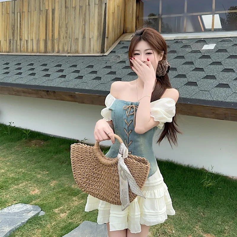 OURUOKE Two Piece Skirt Sets Women's Image Color Shopping Bag-3