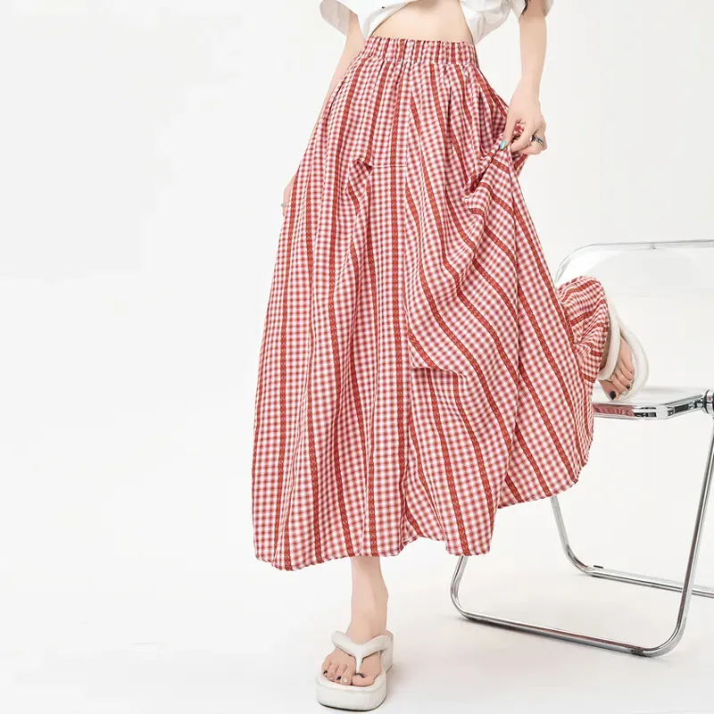 OURUOKE Casual Long Skirt Women's-8