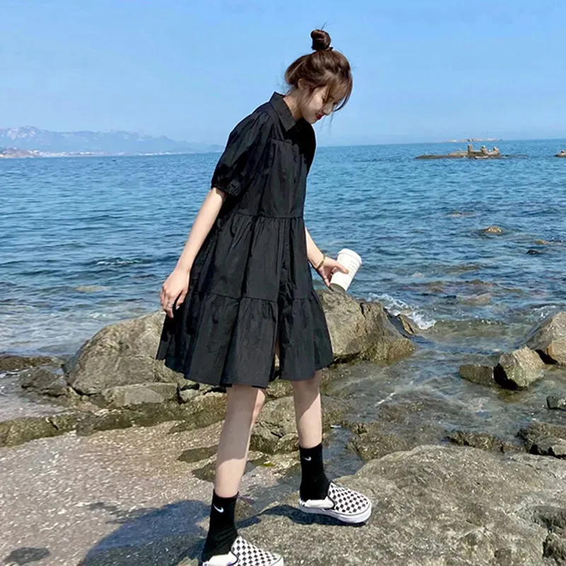 OURUOKE Short Sleeved Dress Women's-3