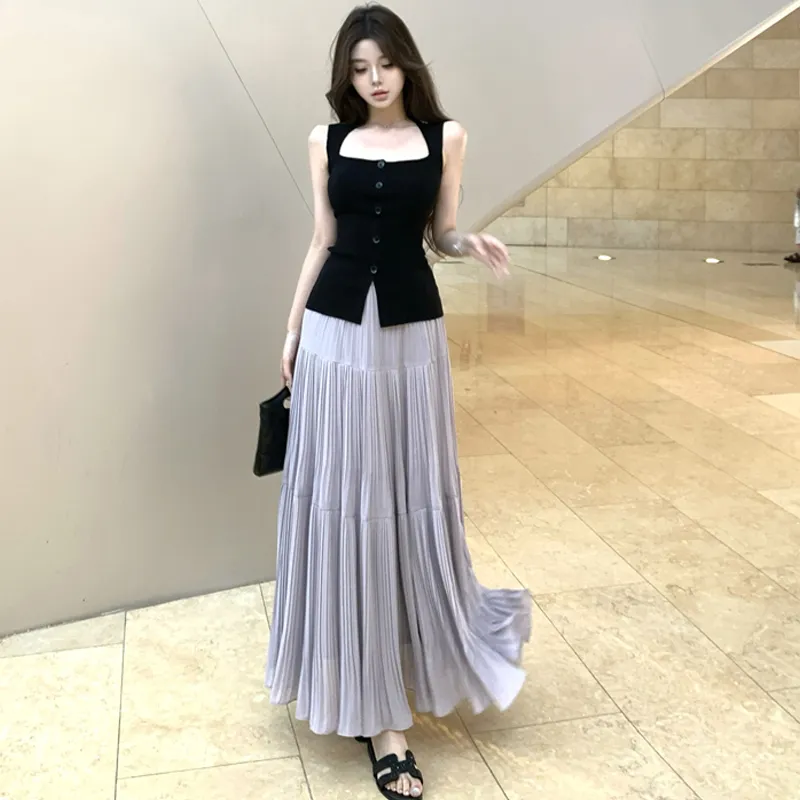 OURUOKE Two Piece Skirt Sets Women's-3