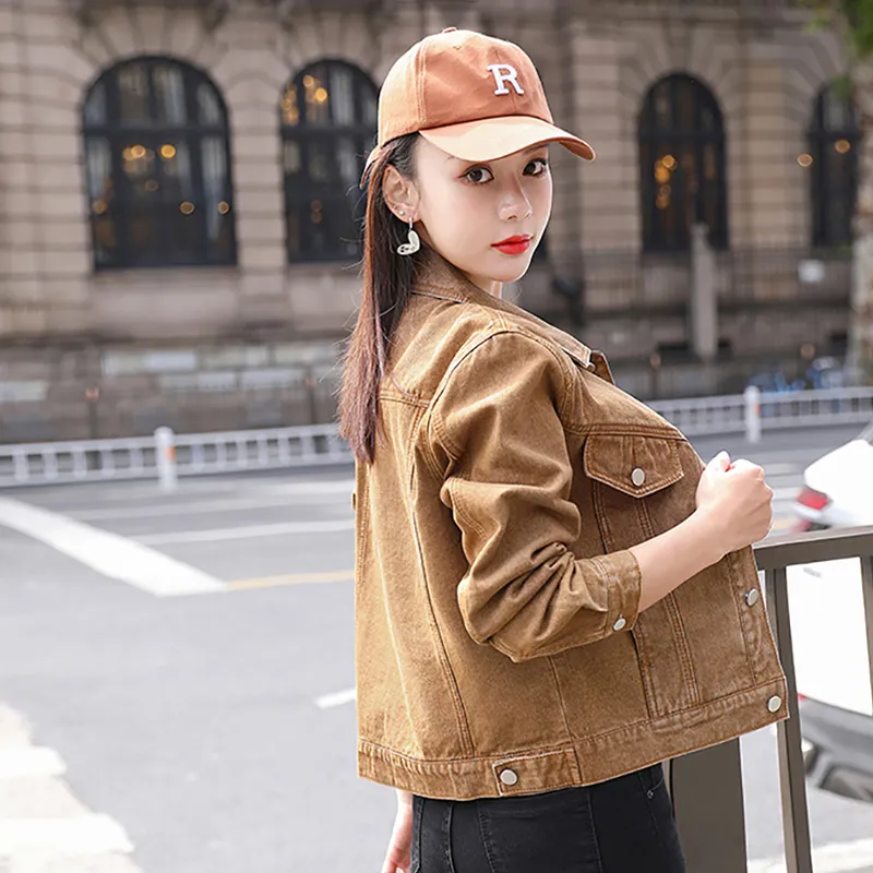 OURUOKE Denim Jackets Women's-5
