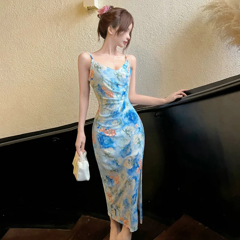 OURUOKE Slip Dresses Women's-5