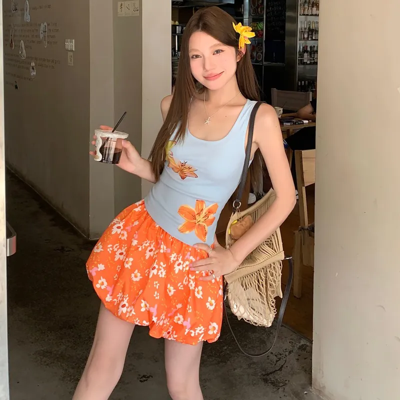 OURUOKE Two Piece Skirt Sets Women's-3