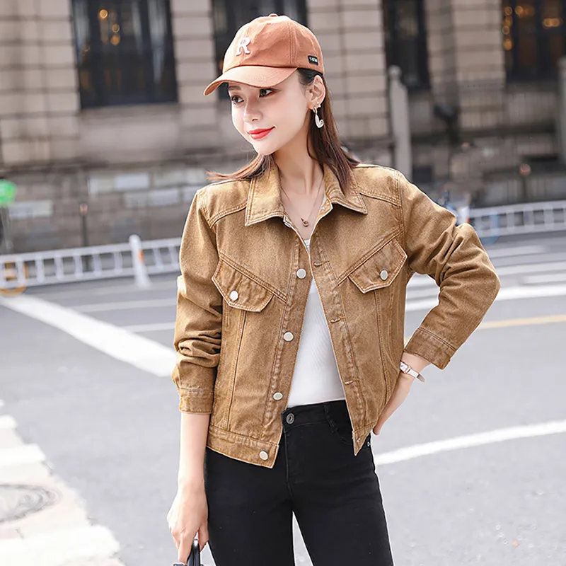 OURUOKE Denim Jackets Women's-3