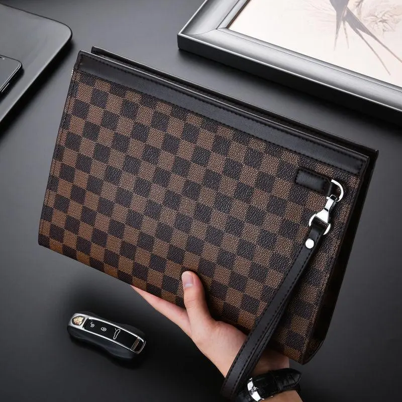 LETOO Microfiber Synthetic Leather Clutch Regular Men's Black-9