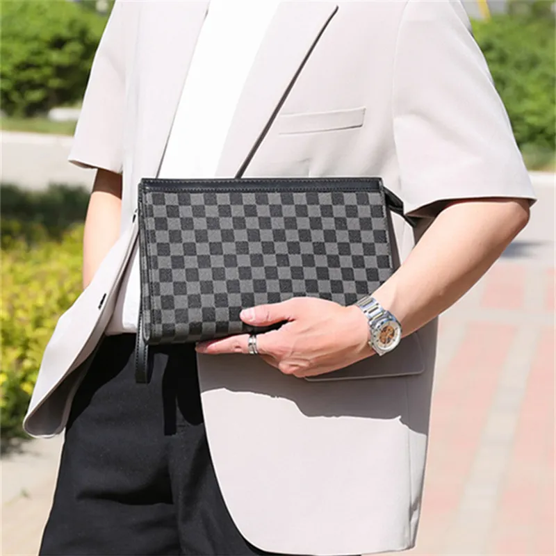 LETOO Microfiber Synthetic Leather Clutch Regular Men's Black-14