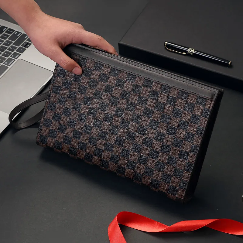 LETOO Microfiber Synthetic Leather Clutch Regular Men's Black-12