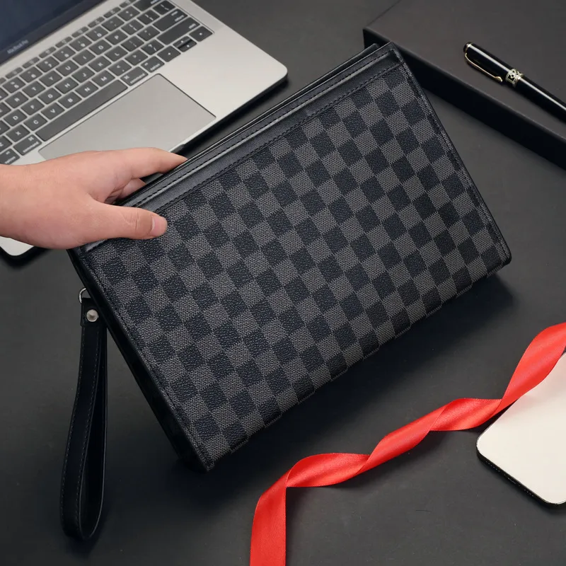 LETOO Microfiber Synthetic Leather Clutch Regular Men's Black-6