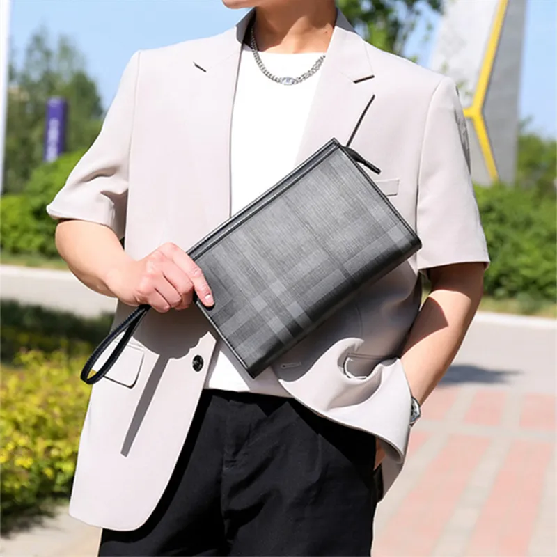 LETOO Microfiber Synthetic Leather Clutch Regular Men's Black-19
