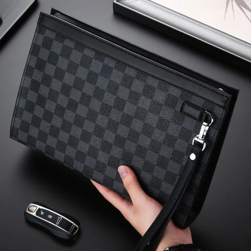 LETOO Microfiber Synthetic Leather Clutch Regular Men's Black-2