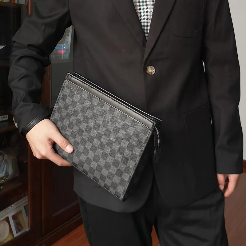 LETOO Microfiber Synthetic Leather Clutch Regular Men's Black-4