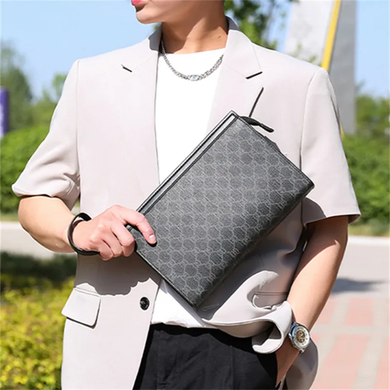 LETOO Microfiber Synthetic Leather Clutch Regular Men's Black-22