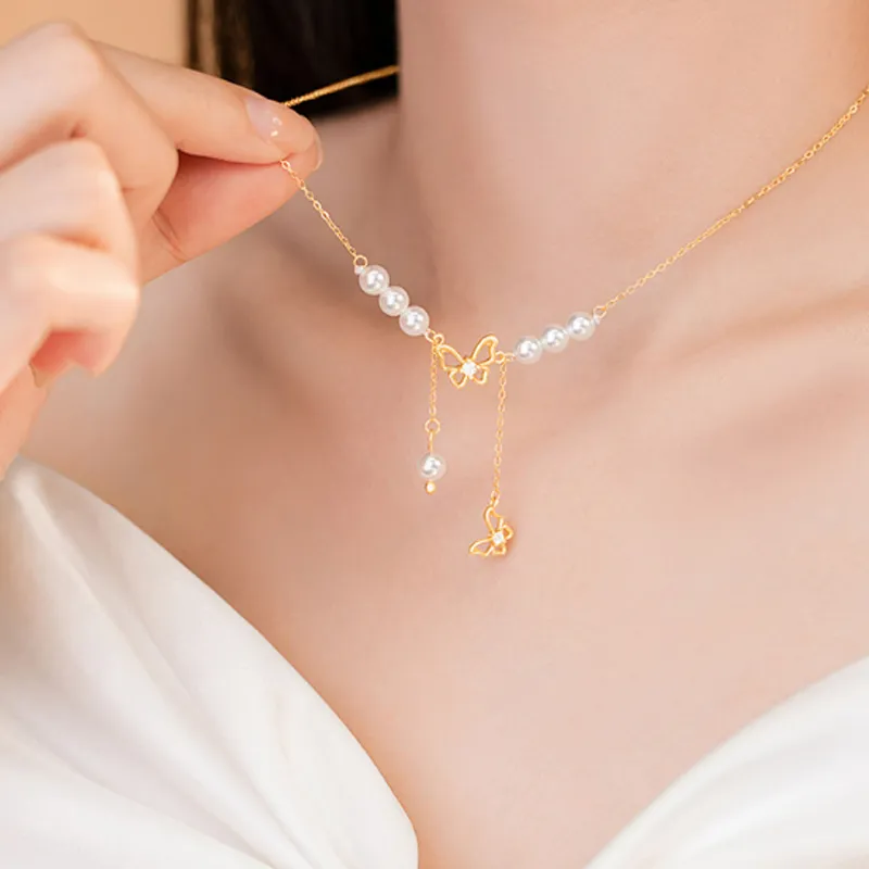 CHINA GOLD Pearl Necklaces Women's-1