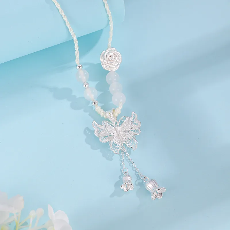 CHINA GOLD S999 Fine Silver Sterling Silver Necklaces Women's-1