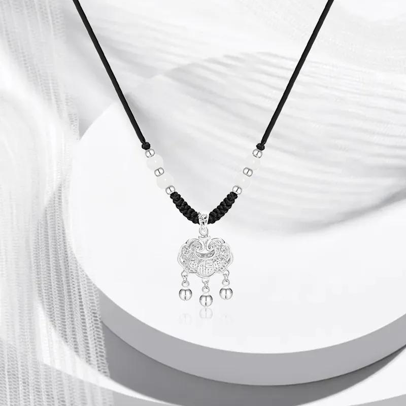CHINA GOLD S999 Fine Silver Necklaces Women's-2