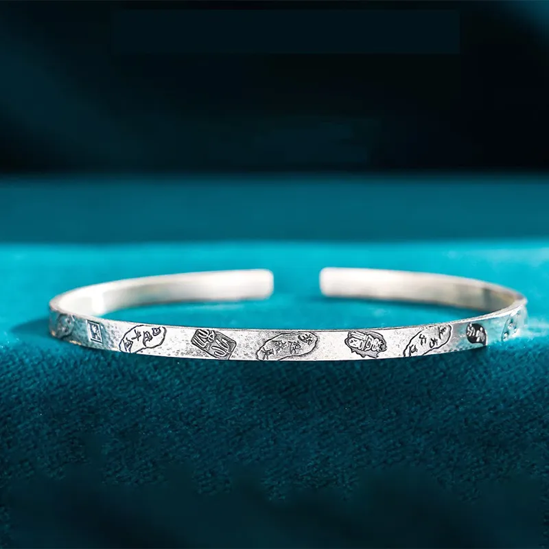 CHINA GOLD 999 Fine Silver Sterling Silver Bracelets Women's-2