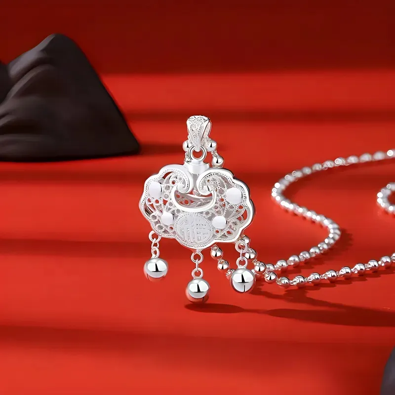 CHINA GOLD S999 Fine Silver Necklaces Unisex-2