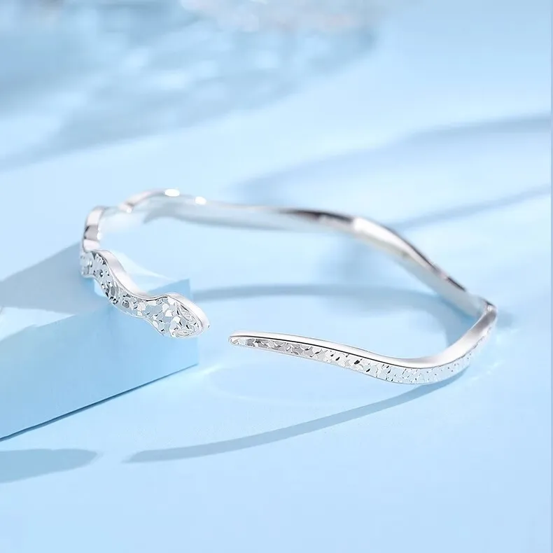 CHINA GOLD S999 Fine Silver Bangles Women's-2
