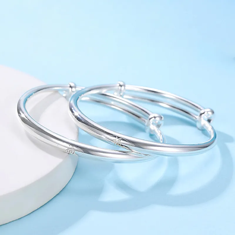 CHINA GOLD 999 Fine Silver Bangles Kids'-1