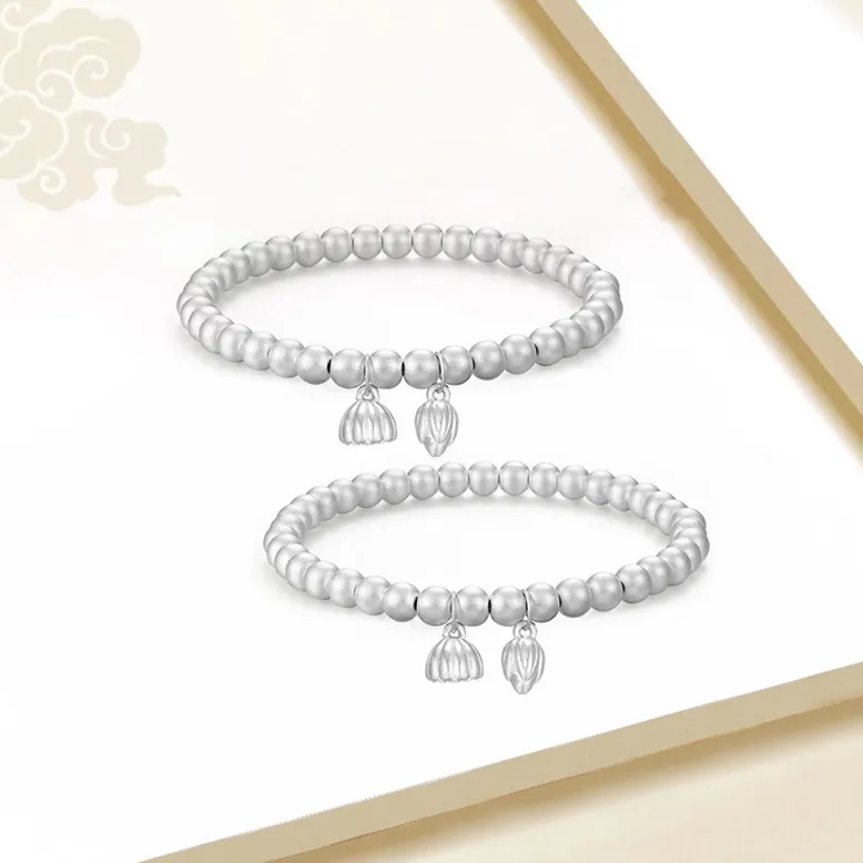 CHINA GOLD S999 Fine Silver Pure Silver Bracelets Women's-2