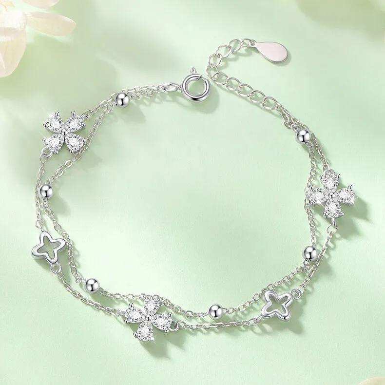 CHINA GOLD Processing S925 Silver Bracelets Women's-2