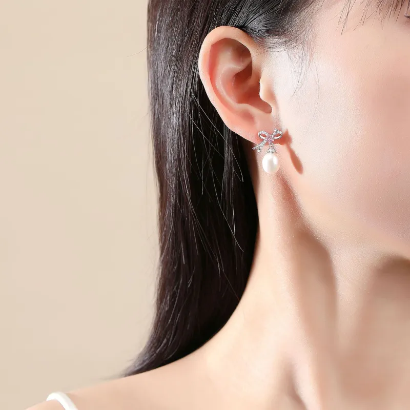 CHINA GOLD Pearl Stud Earrings Women's-1