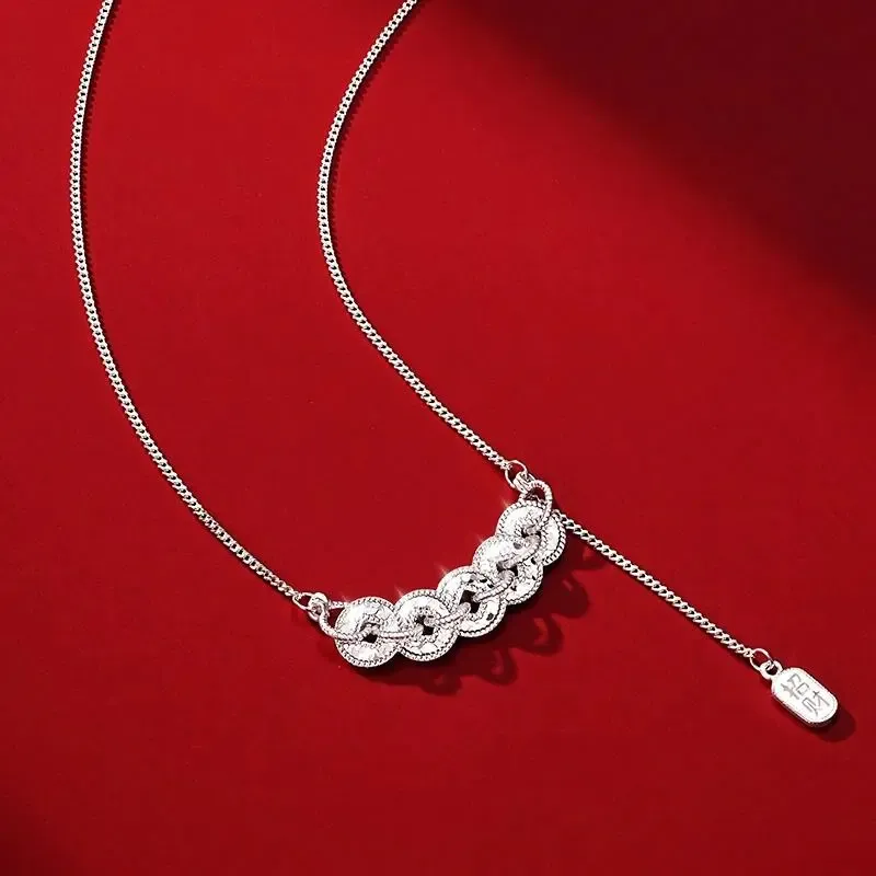 CHINA GOLD Sterling Silver Necklaces Women's-2