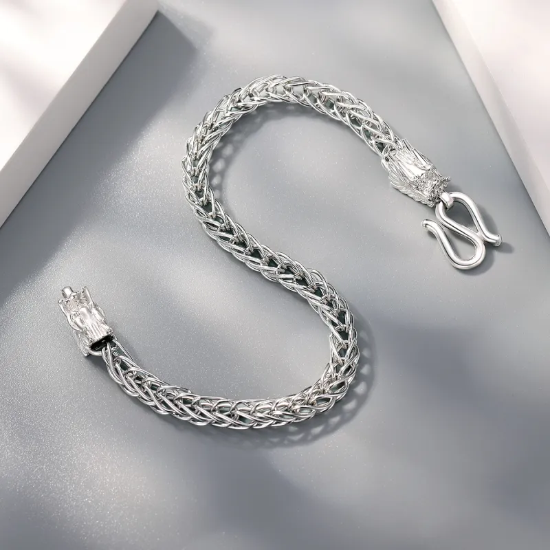 CHINA GOLD Sterling Silver Pure Silver Bracelets Men's-1