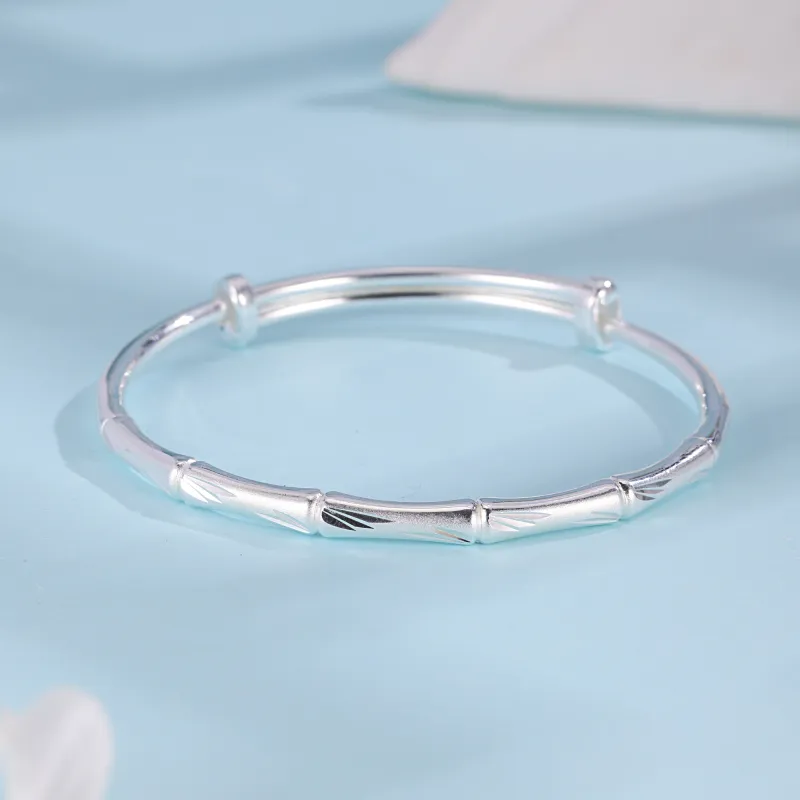 CHINA GOLD 999 Fine Silver Bangles Women's-1