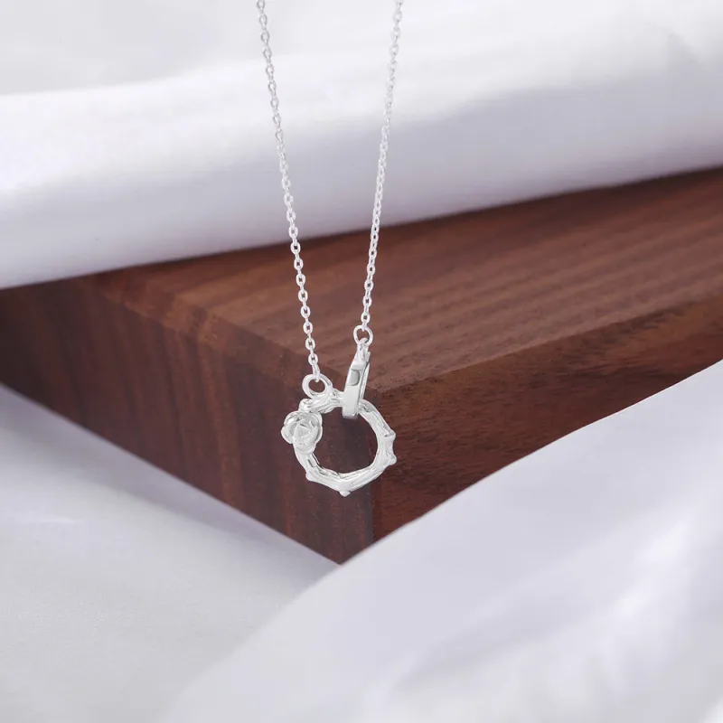 CHINA GOLD 999 Fine Silver Necklaces Women's-3