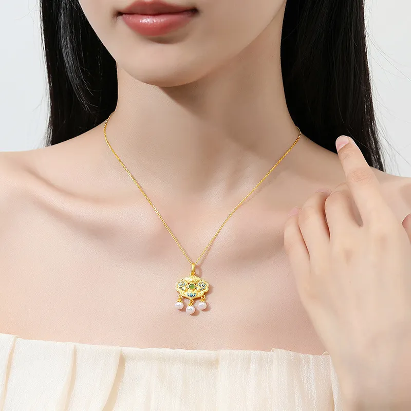 CHINA GOLD Pearl Necklaces Unisex-2