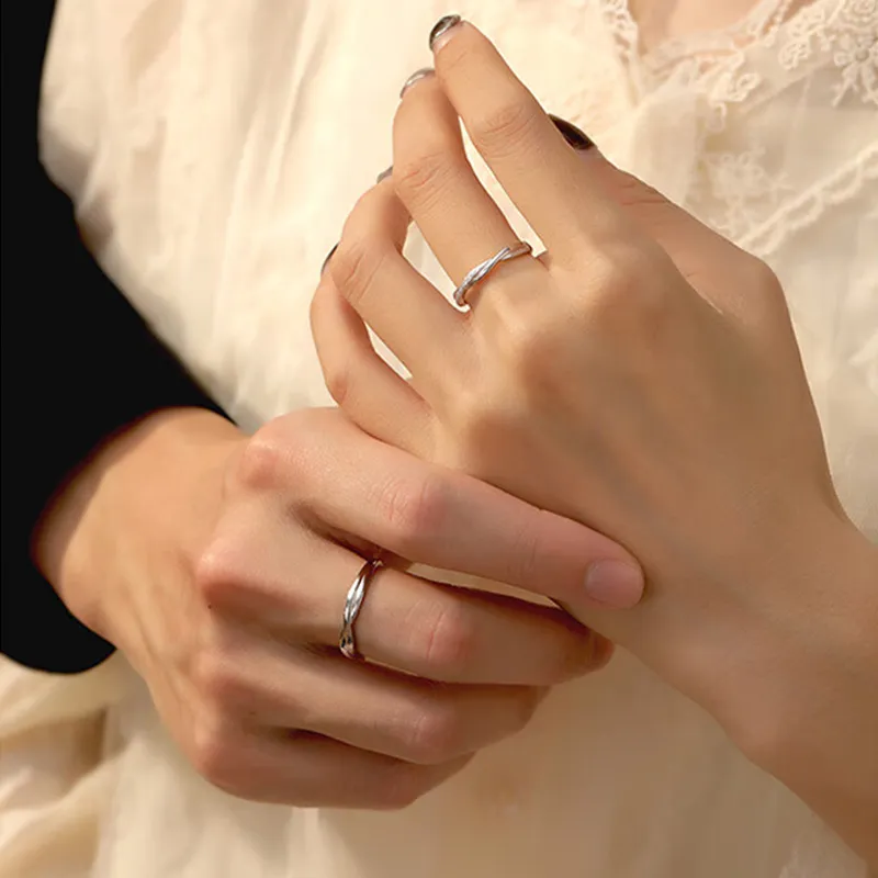 CHINA GOLD 999 Fine Silver Rings Unisex-6