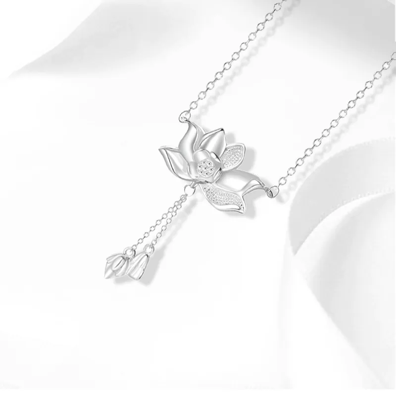CHINA GOLD S999 Fine Silver Sterling Silver Necklaces Women's-1