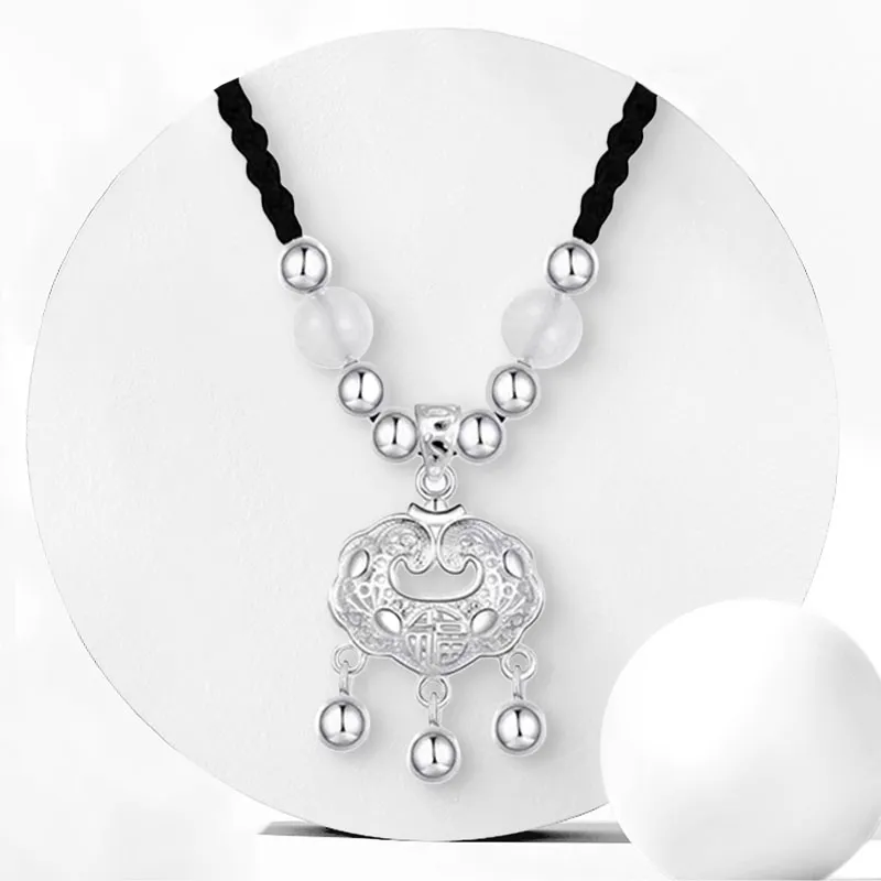 CHINA GOLD 999 Fine Silver Necklaces Women's-1
